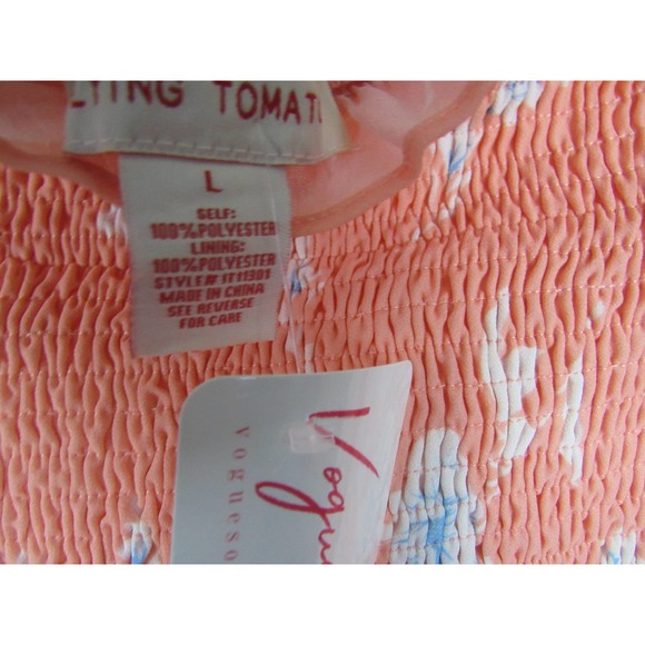 Flying Tomato Women's Peach Floral Large Off Shoulder Crop Blouse - Picture 4 of 5